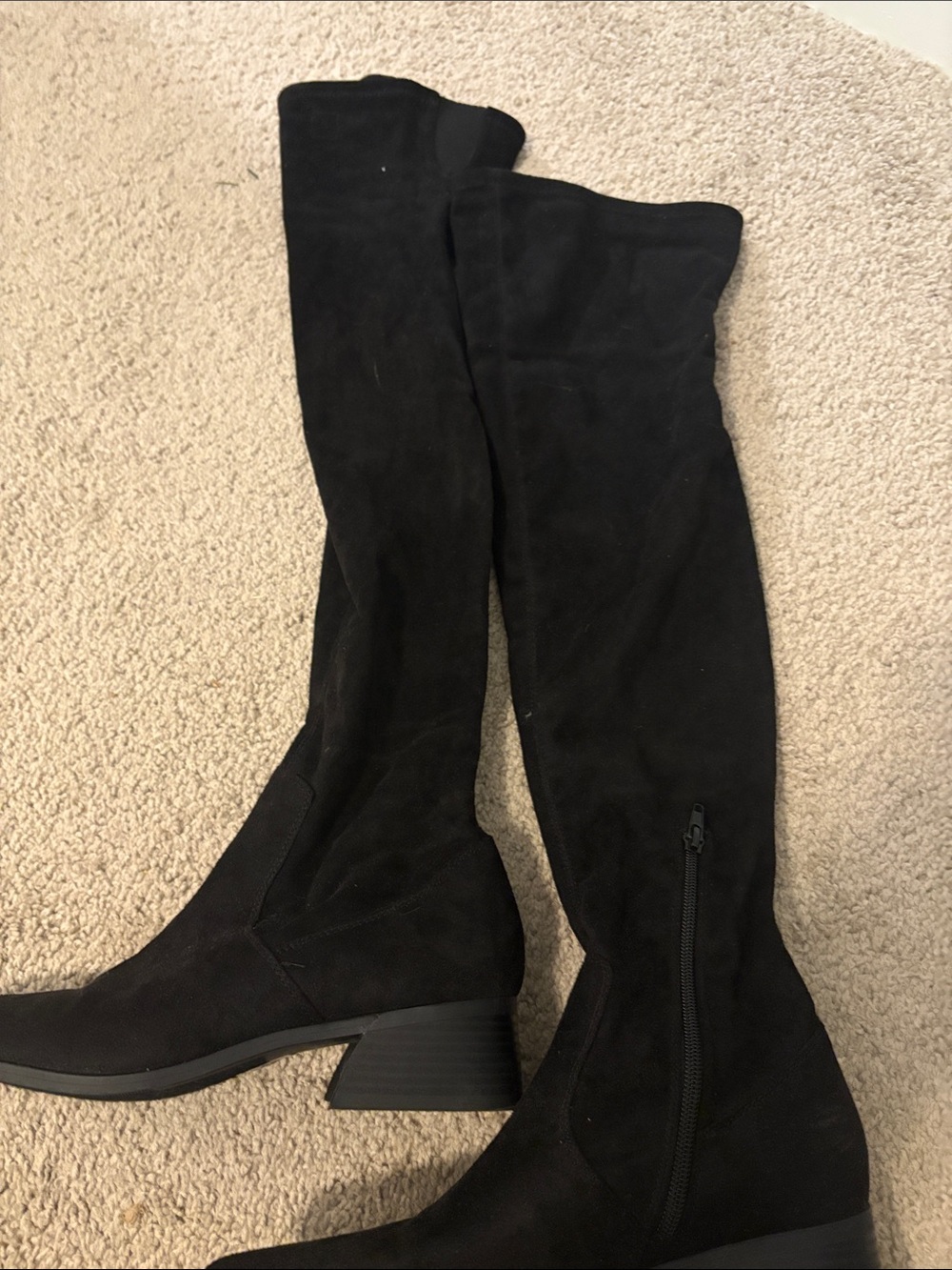 Soda Black Over-the-Knee Suede-Look Boots